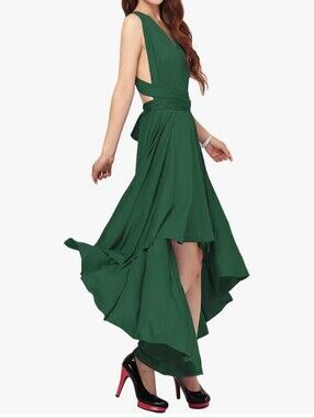 Multiway Dress Transforming - Sleeveless Emerald High-Low V